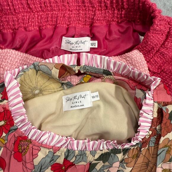 Shop The Mint Girls Set 10/12 Floral Ruffle Top Tweed Bow Skirt Fairy Princess - Picture 11 of 14